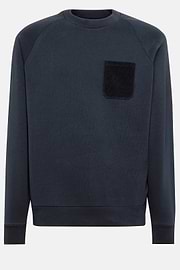 Sweatshirt Mit Rundhalsausschnitt Aus Baumwolle, Navy blau, hi-res