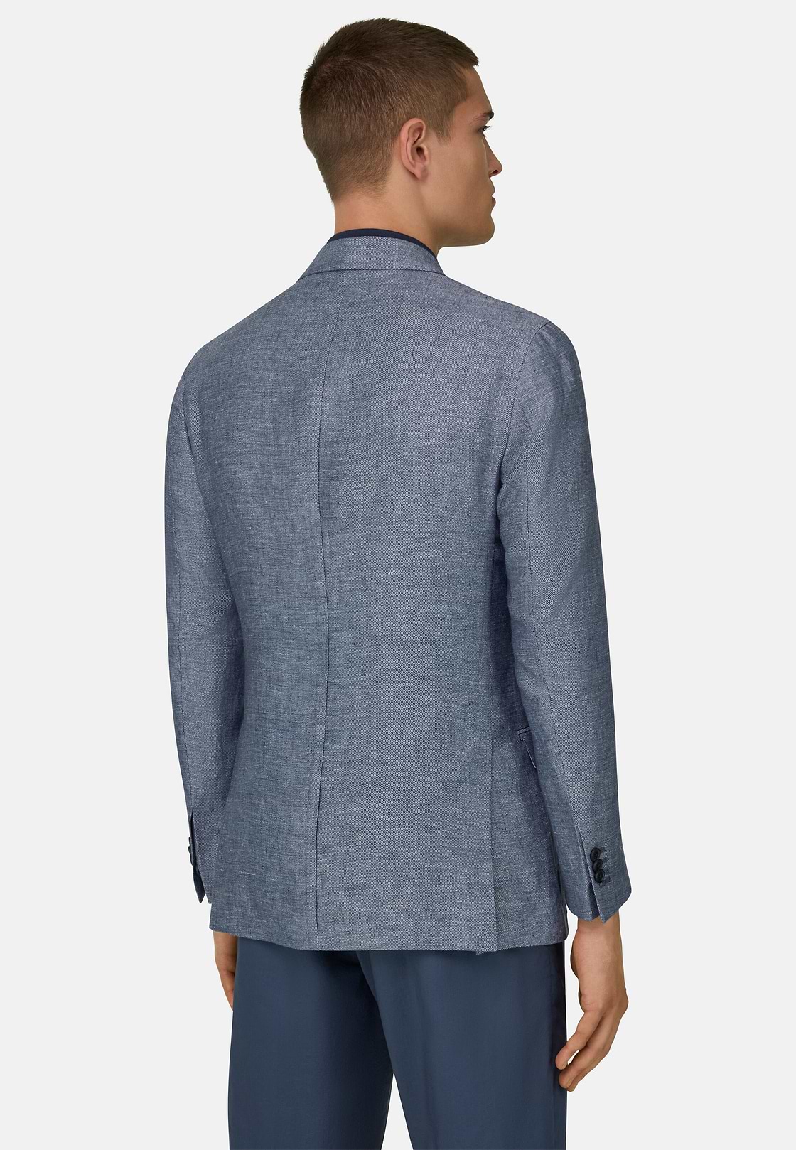 Twill Linen Blazer, Light Blue, hi-res, 2