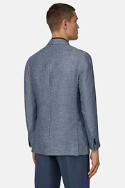 Twill Linen Blazer, Light Blue, thumb, 2