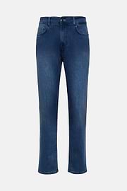 Jean En Denim Extensible Bleu À Délavage Moyen, Indigo, hi-res