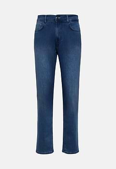 Jean En Denim Extensible Bleu À Délavage Moyen