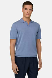 Polo En Coton, Bleu clair, thumb, 2