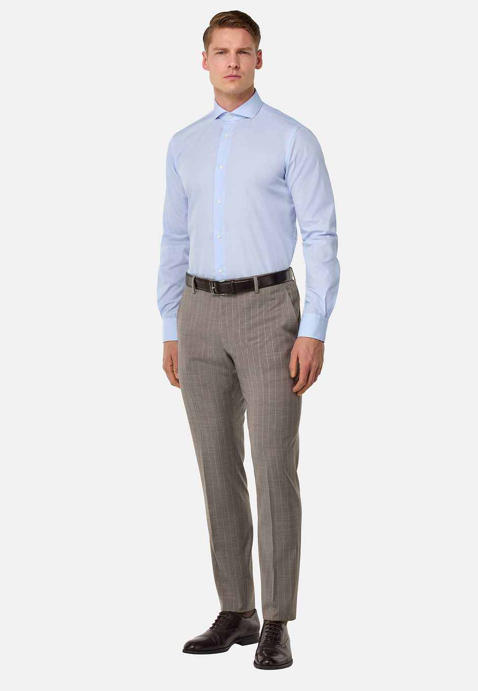 Cotton Twill Shirt Regular Fit, Light Blue, hi-res