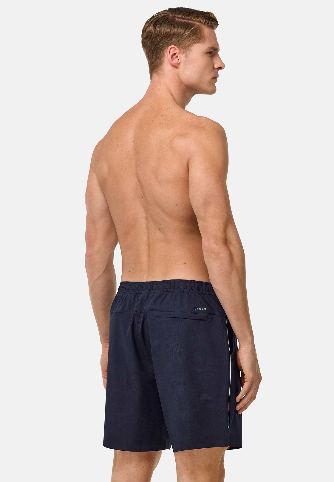 Maillot De Bain En Tissu Technique Imprimé, bleu marine, hi-res