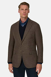 Blazer Micro Patterned Wool Cashmere, Brown, thumb, 1