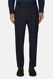 Broek van Wolflanel, Navy blue, thumb, 1
