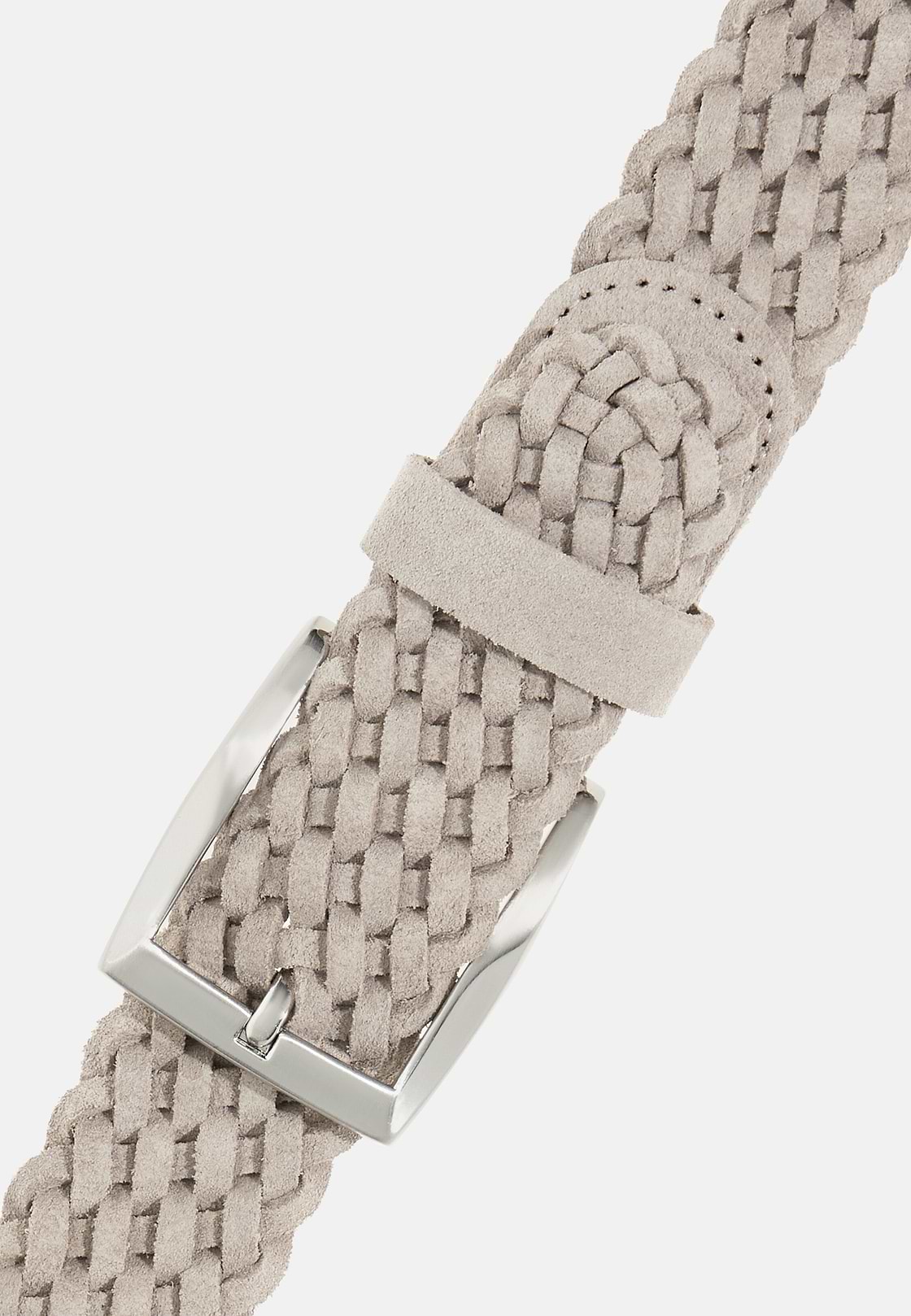 Woven Suede Belt, Ice, hi-res