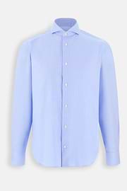 Shirt Houndstooth Cotton Slim Fit, Light Blue, thumb, 7