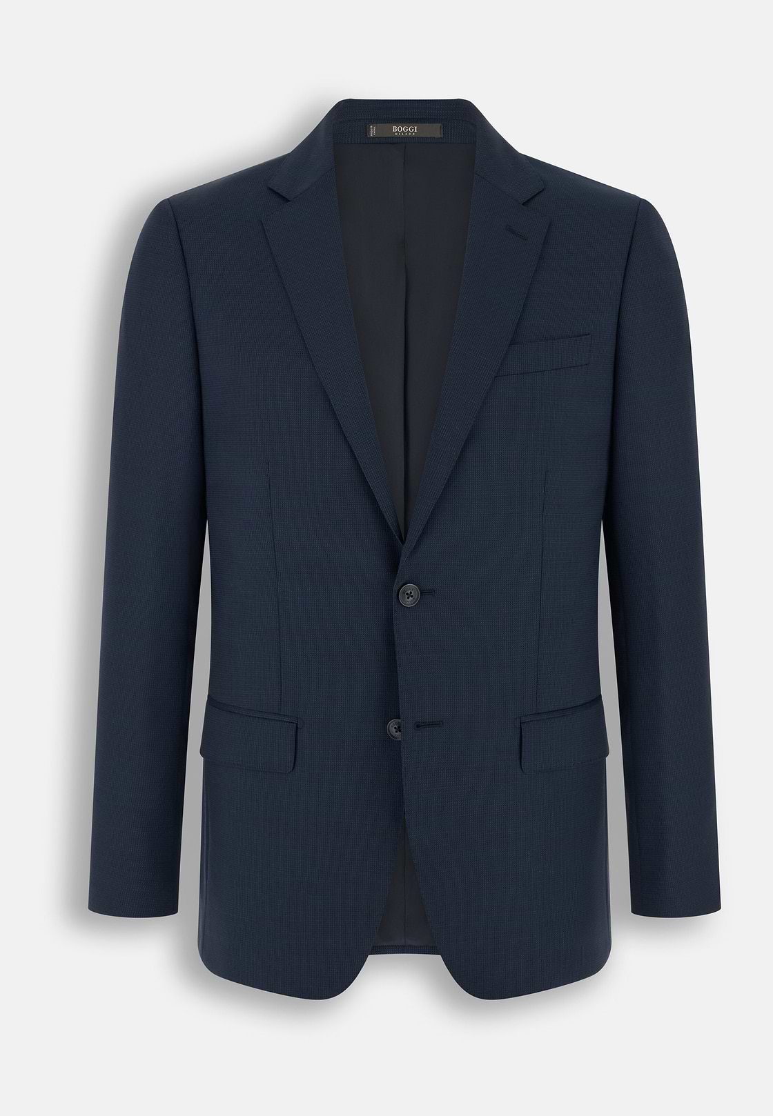 Suit Micro Patterned Stretch Wool, Navy blue, hi-res, 7