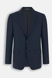 Suit Micro Patterned Stretch Wool, Navy blue, thumb, 7