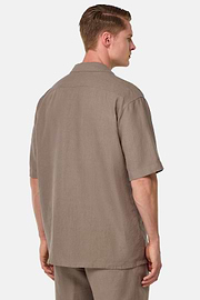 Linen Camp Overshirt, Taupe, thumb, 3