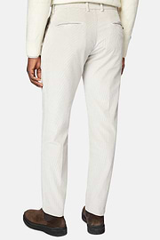 Trousers in Stretch Velvet, Light grey, hi-res