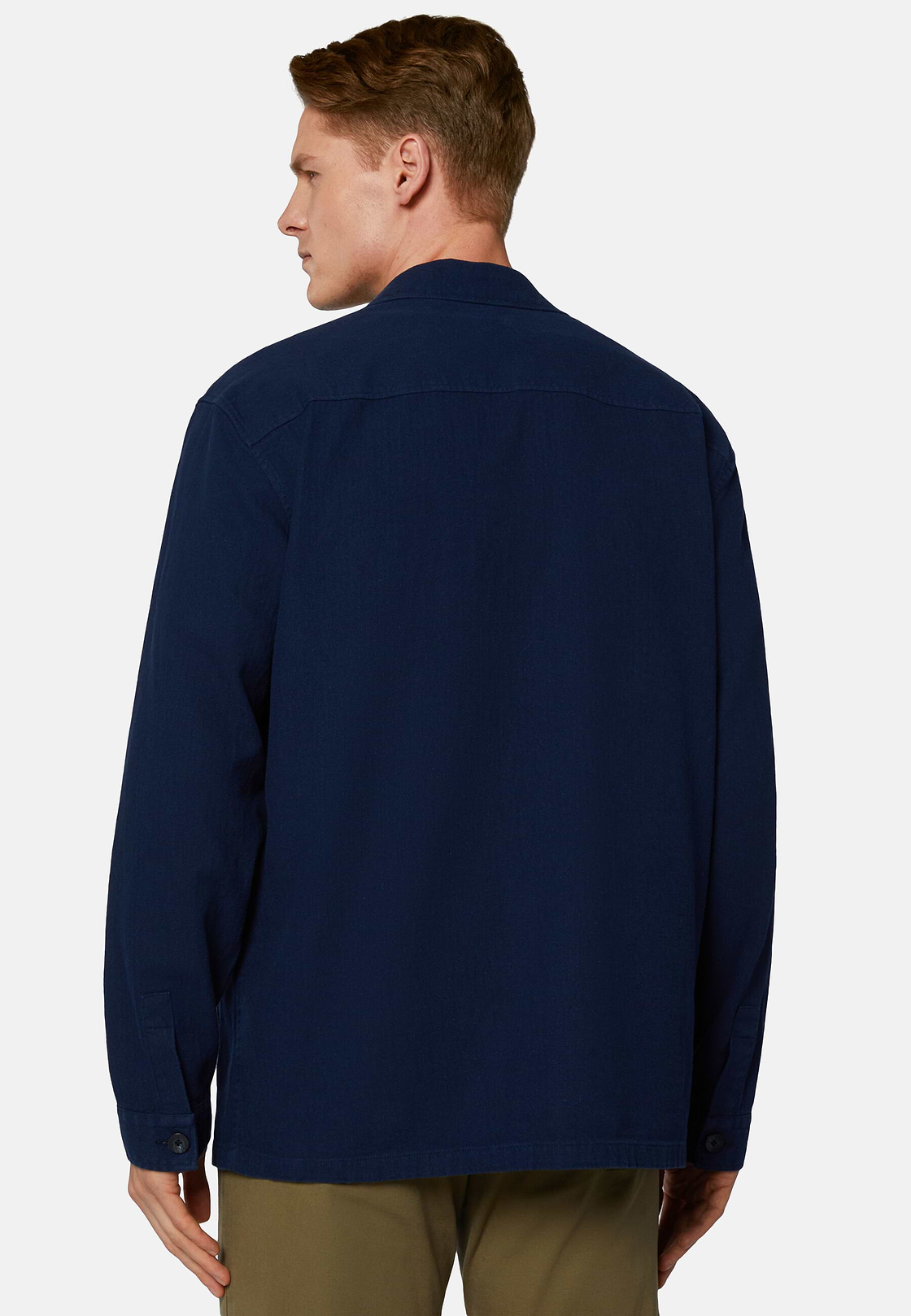 Hemdjacke aus Leinen, Navy blau, hi-res