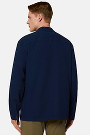 Hemdjacke aus Leinen, Navy blau, hi-res