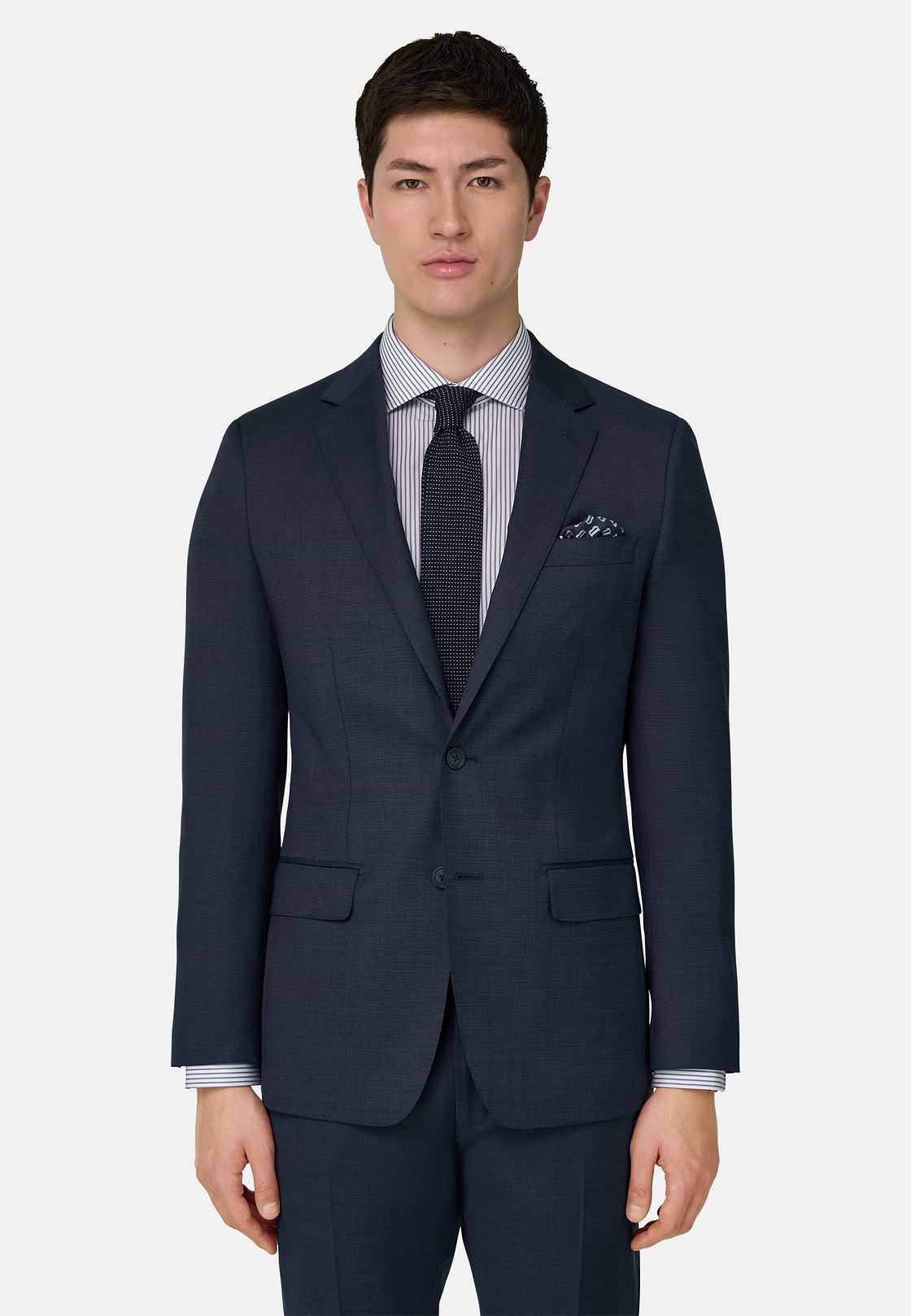 Micro Fancy Wool Stretch Suit, Blue, hi-res, 1