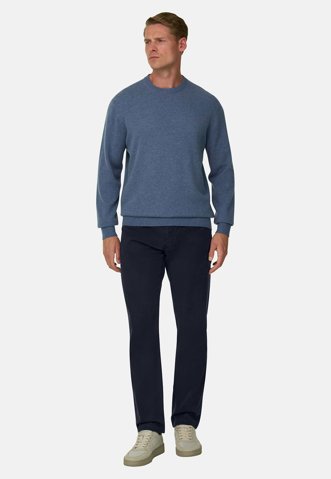 Jeans in Katoen Tencel Elastisch, Navy blue, hi-res, 2