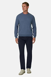 Jeans in Katoen Tencel Elastisch, Navy blue, thumb, 2