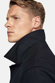 Pea coat van technische wol, Navy blue, hi-res