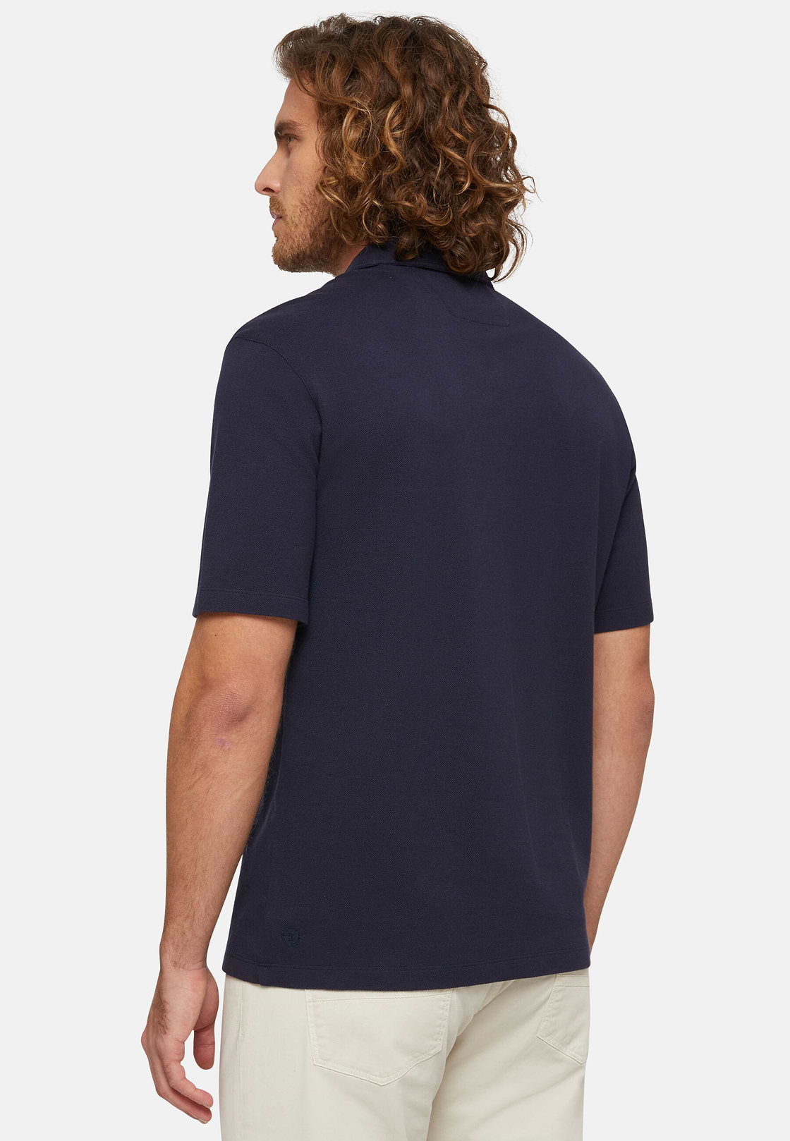 Pikee-Polo Aus Bio-Baumwollmischung, Navy blau, hi-res