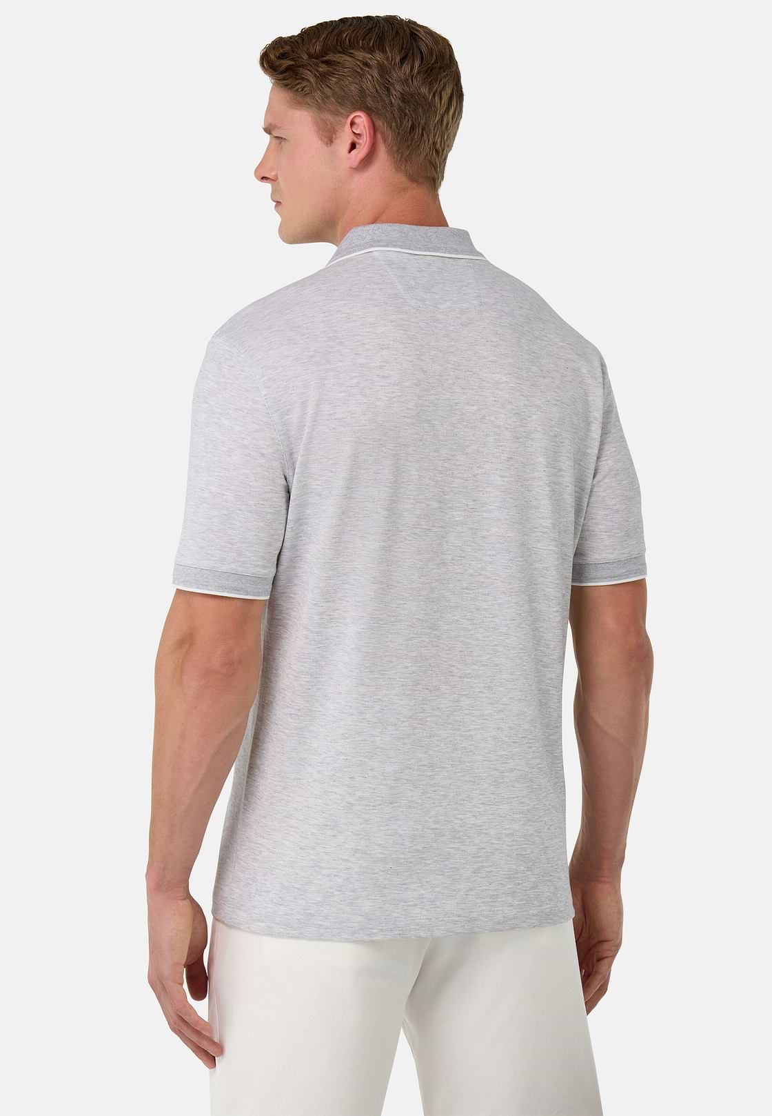 S.Cafè® High-Performance Piqué Polo Shirt, Light grey, hi-res