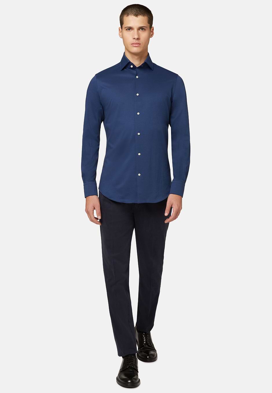 Regular fit japanese jersey polo shirt, Navy blue, hi-res