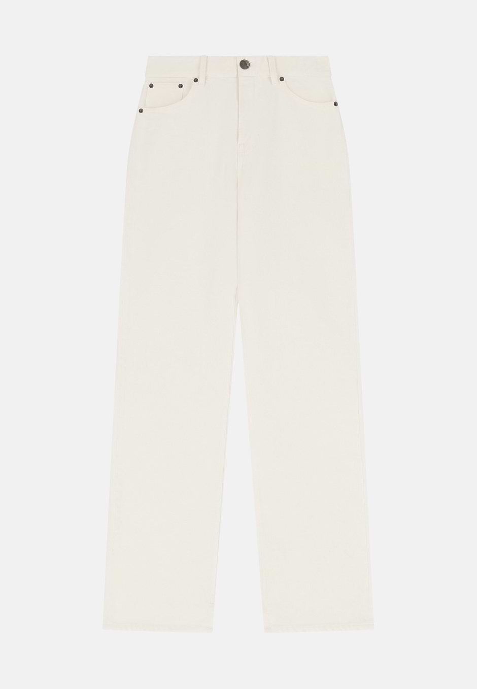Cotton Denim Jeans, OFFWHITE, hi-res