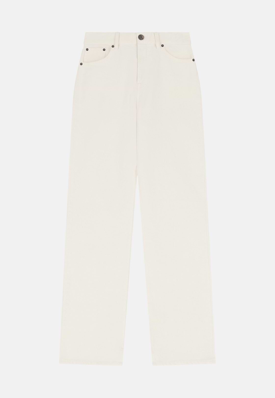 Cotton Denim Jeans, OFFWHITE, hi-res, 5