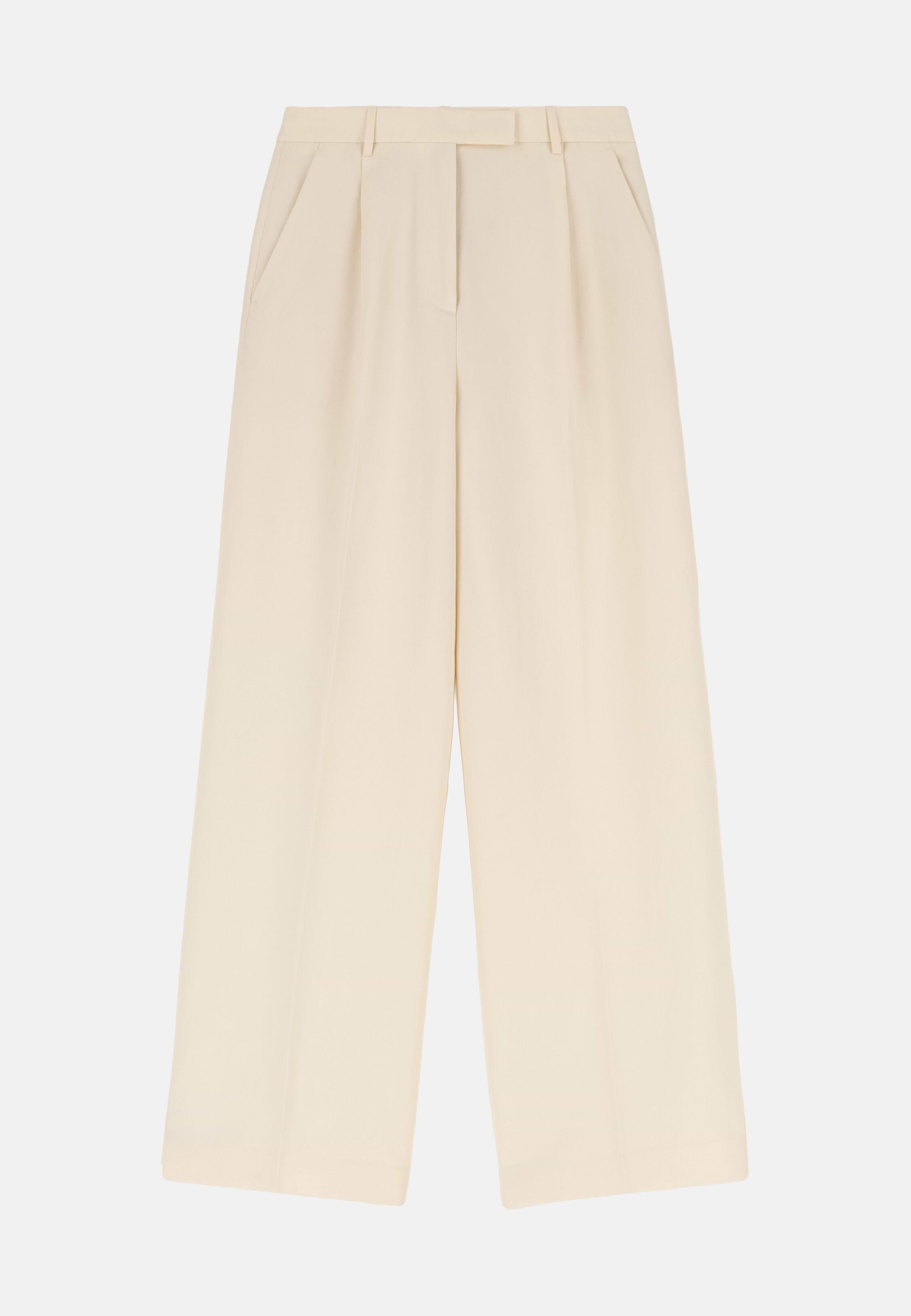 Linen Blend Trousers, OFFWHITE, hi-res, 5