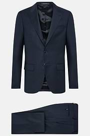 Navy Blue Pinstripe Suit In Pure Wool, Navy blue, hi-res