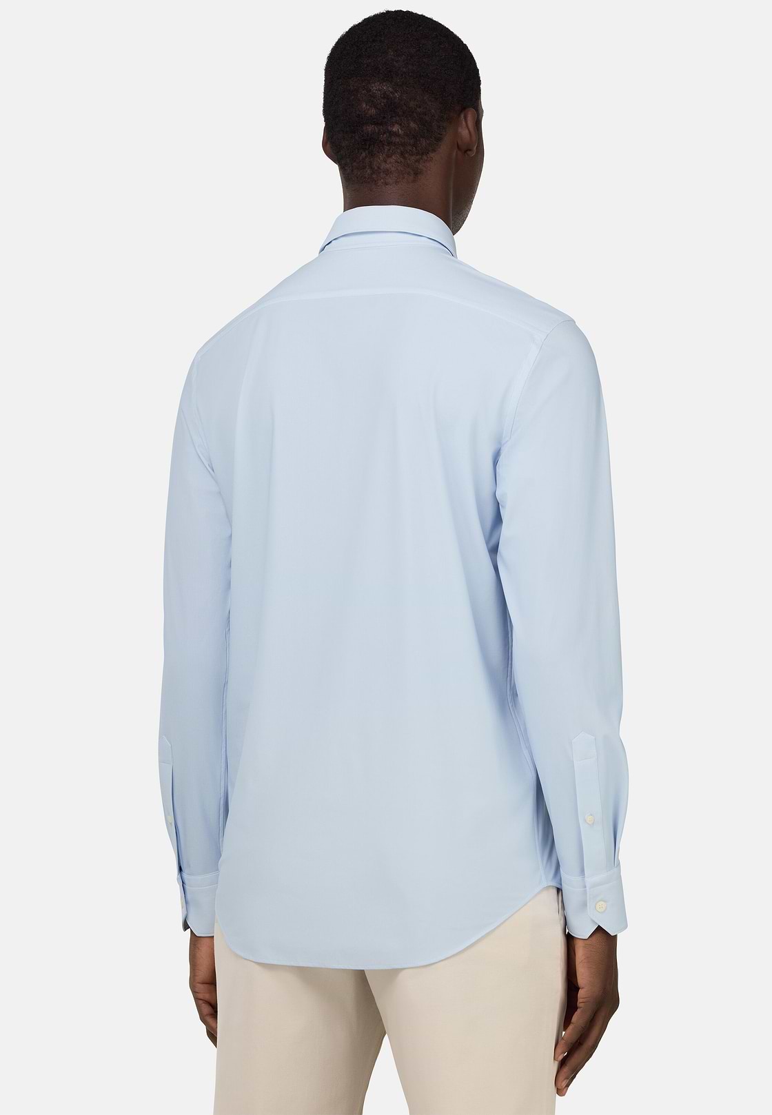Slim Fit Stretch Nylon Shirt, Light Blue, hi-res