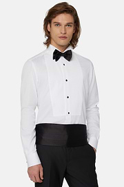 Camicia In Cotone Slim Fit, Bianco, thumb, 1