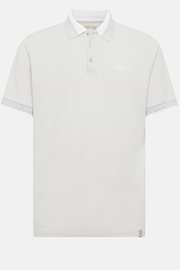 Organic Cotton Blend Piqué Polo Shirt, Ice, hi-res