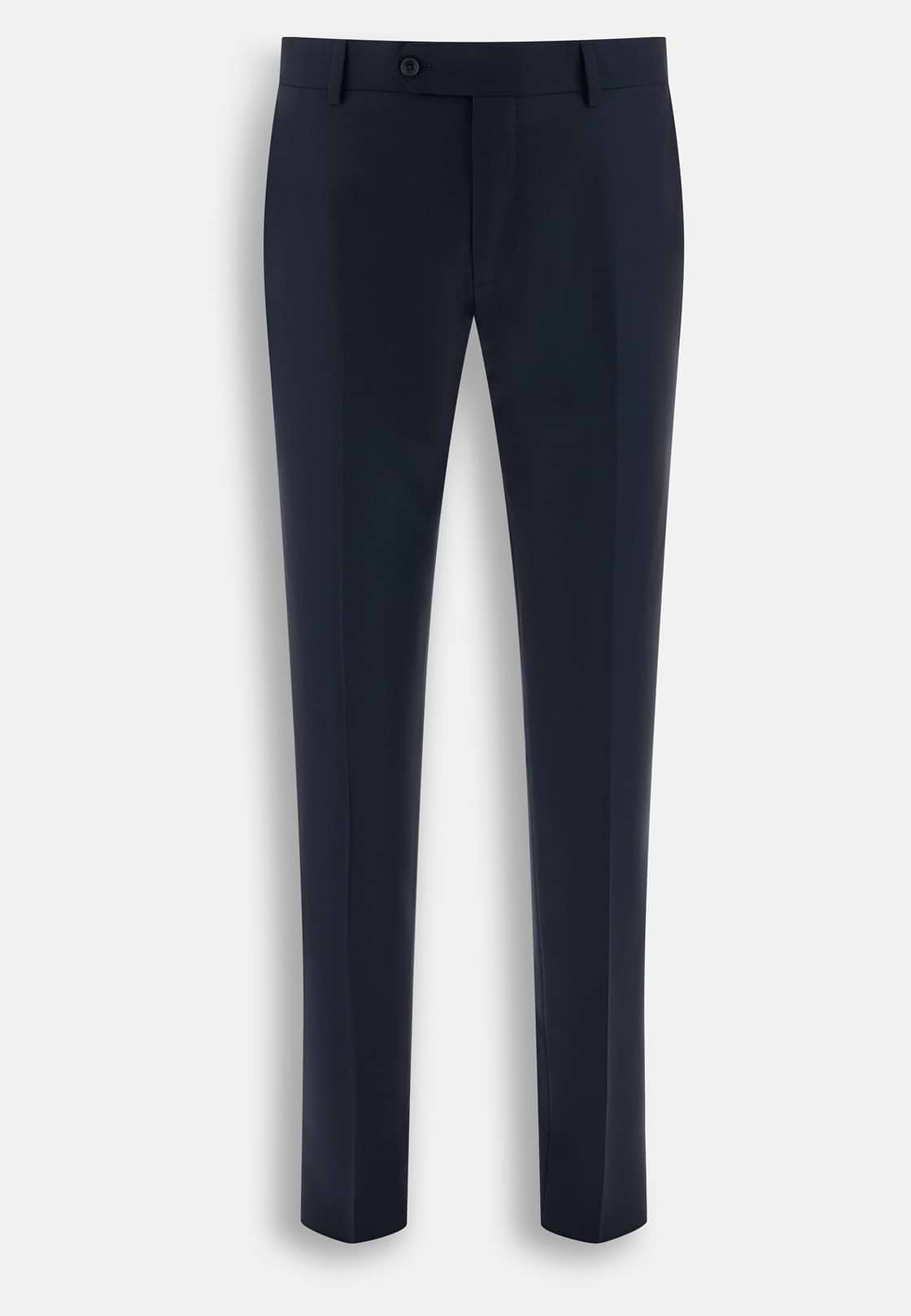 Pak Krijtstreep in Elastisch Wol, Navy blue, hi-res, 8