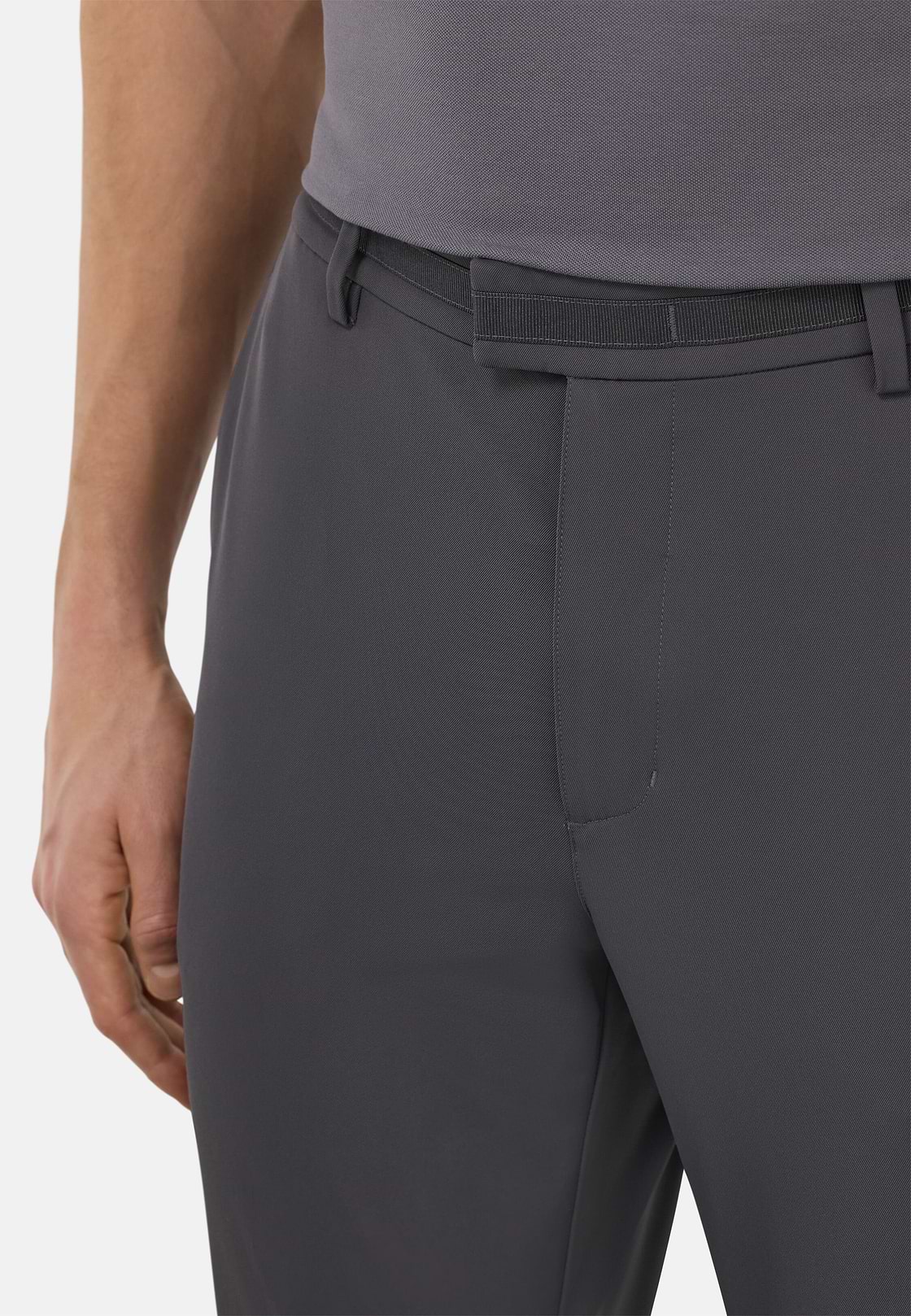Pantaloni In Nylon Elasticizzato B Tech, Grigio scuro, hi-res