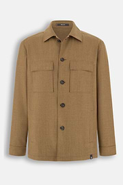 Shacket in Wool Flannel, Biscuit, thumb, 6