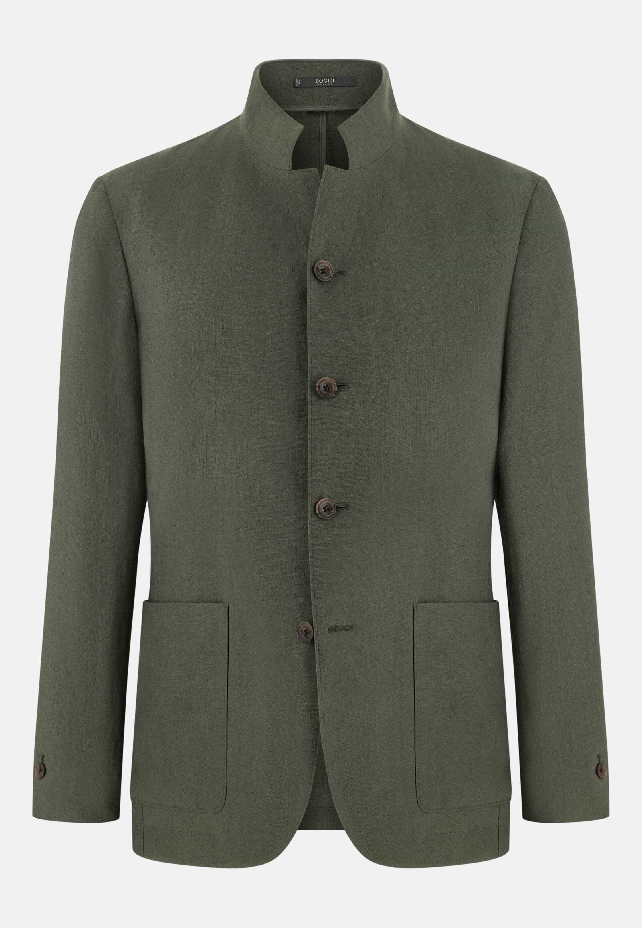 BOGGI Milanoビジネスジャケット Men's Pure Linen Jacket, Green | Boggi Milano