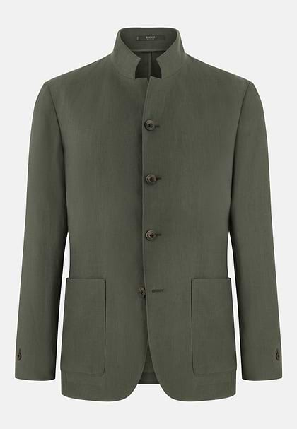 Americana De Lino Puro, Verde, hi-res