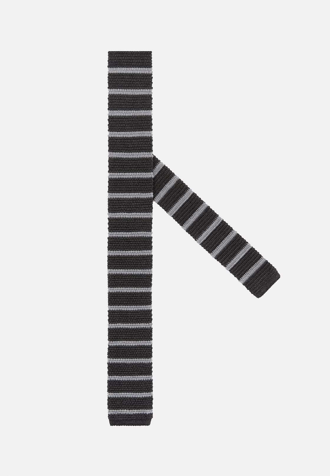 Striped Wool Tie, Grey, hi-res