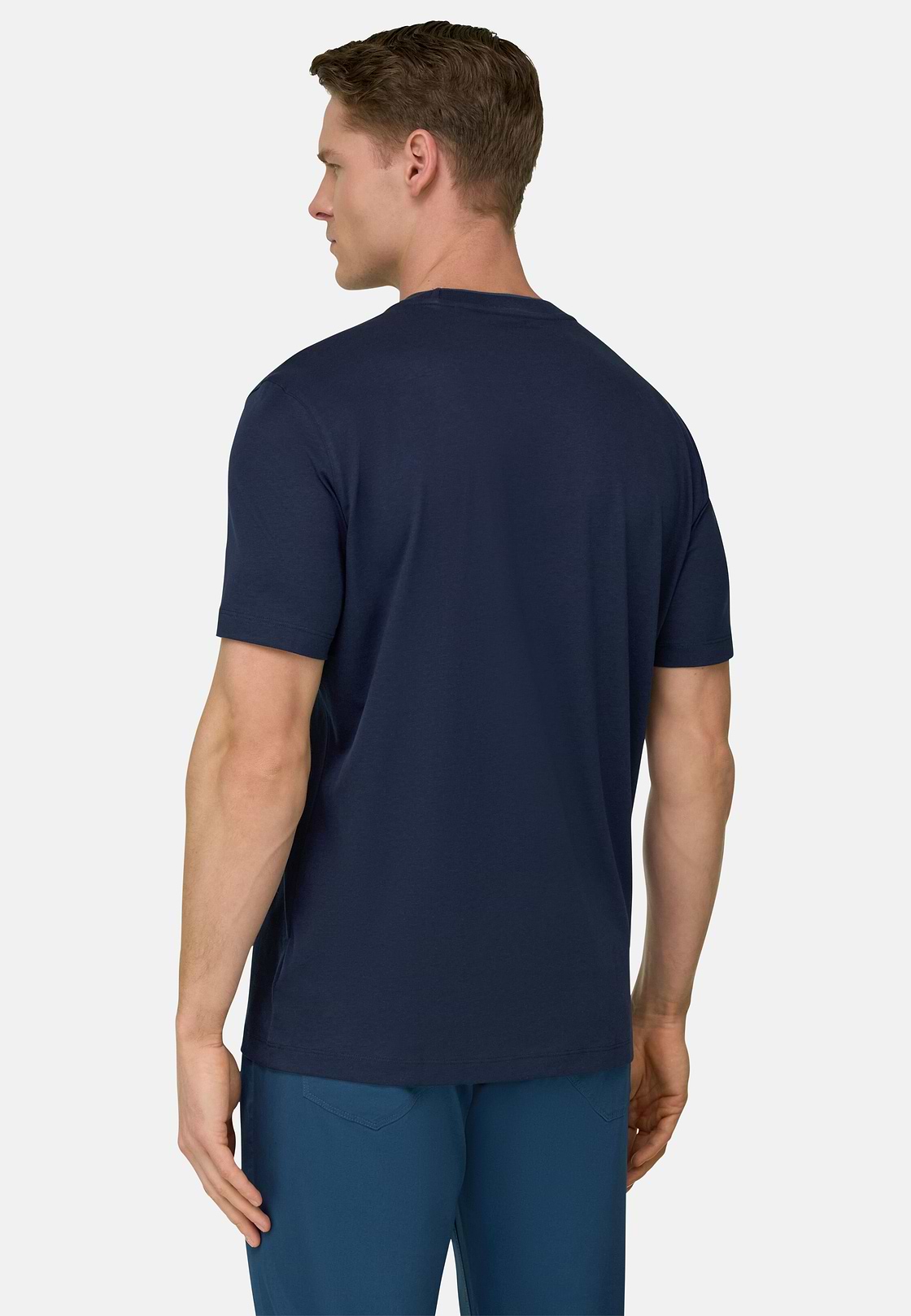 T-Shirt En Coton Tencel, bleu marine, hi-res, 3