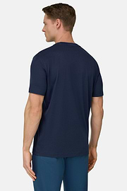 T-Shirt En Coton Tencel, bleu marine, thumb, 3