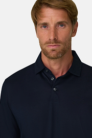 Ls Pima Cotton Polo, Navy blue, thumb, 3