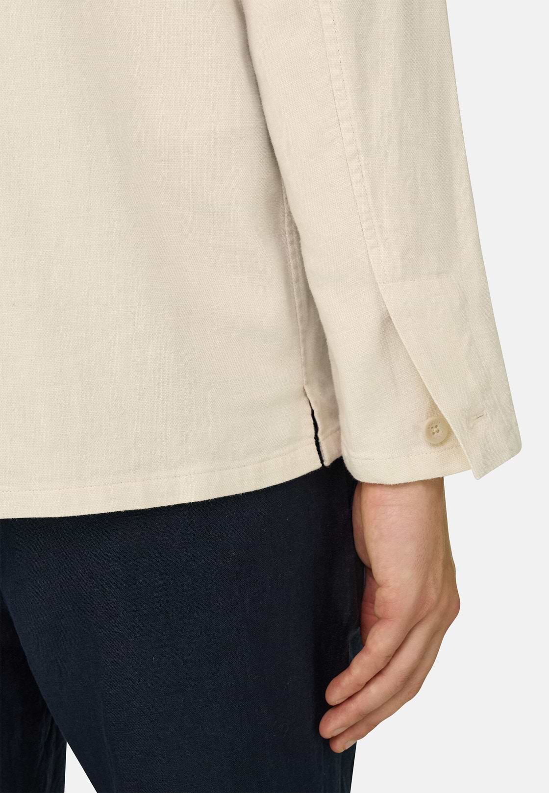 Giacca Camicia In Cotone Lino, Sabbia, hi-res, 4