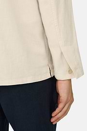 Giacca Camicia In Cotone Lino, Sabbia, thumb, 4