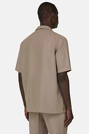 Linen Camp Overshirt, Taupe, thumb, 3