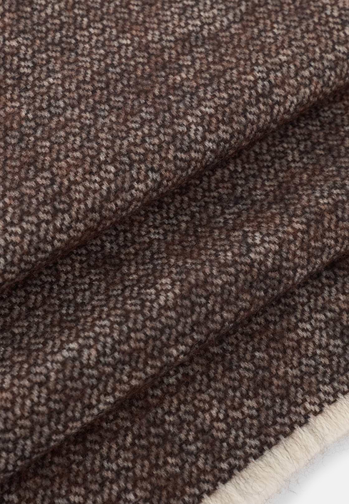 Scarf Micro Structured Jacquard Wool, Brown, hi-res, 3