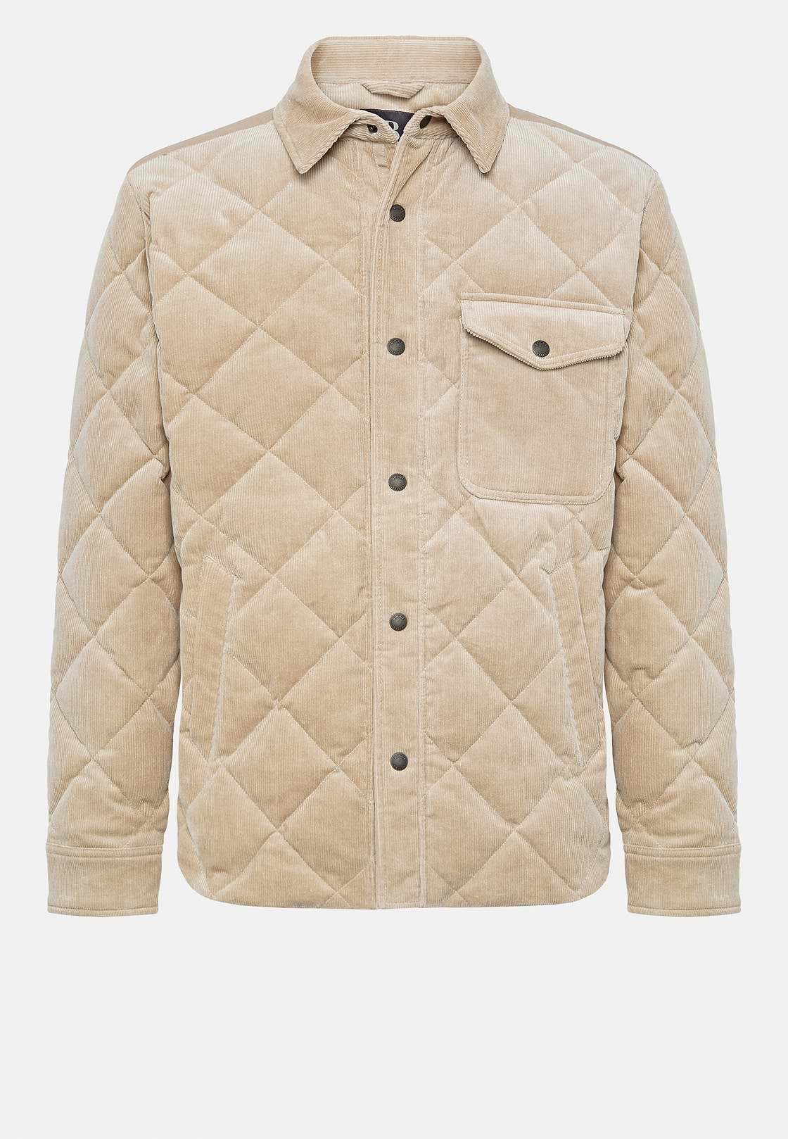 Padded Cotton Velvet Bomber Jacket, Beige, hi-res