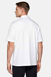 High-Performance Piqué Polo Shirt, White, hi-res