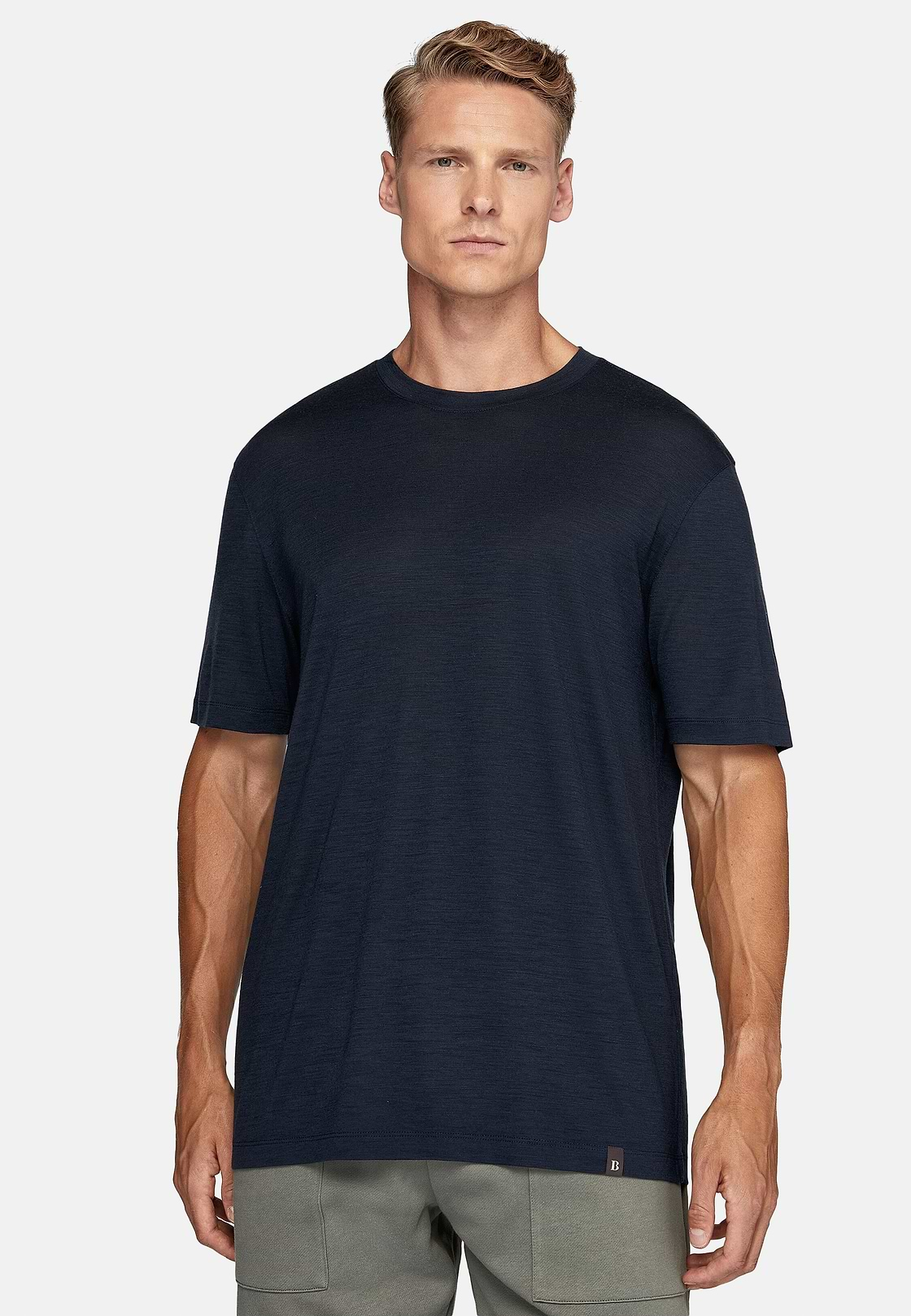 Tencel Wool Blend T-Shirt, Navy blue, hi-res