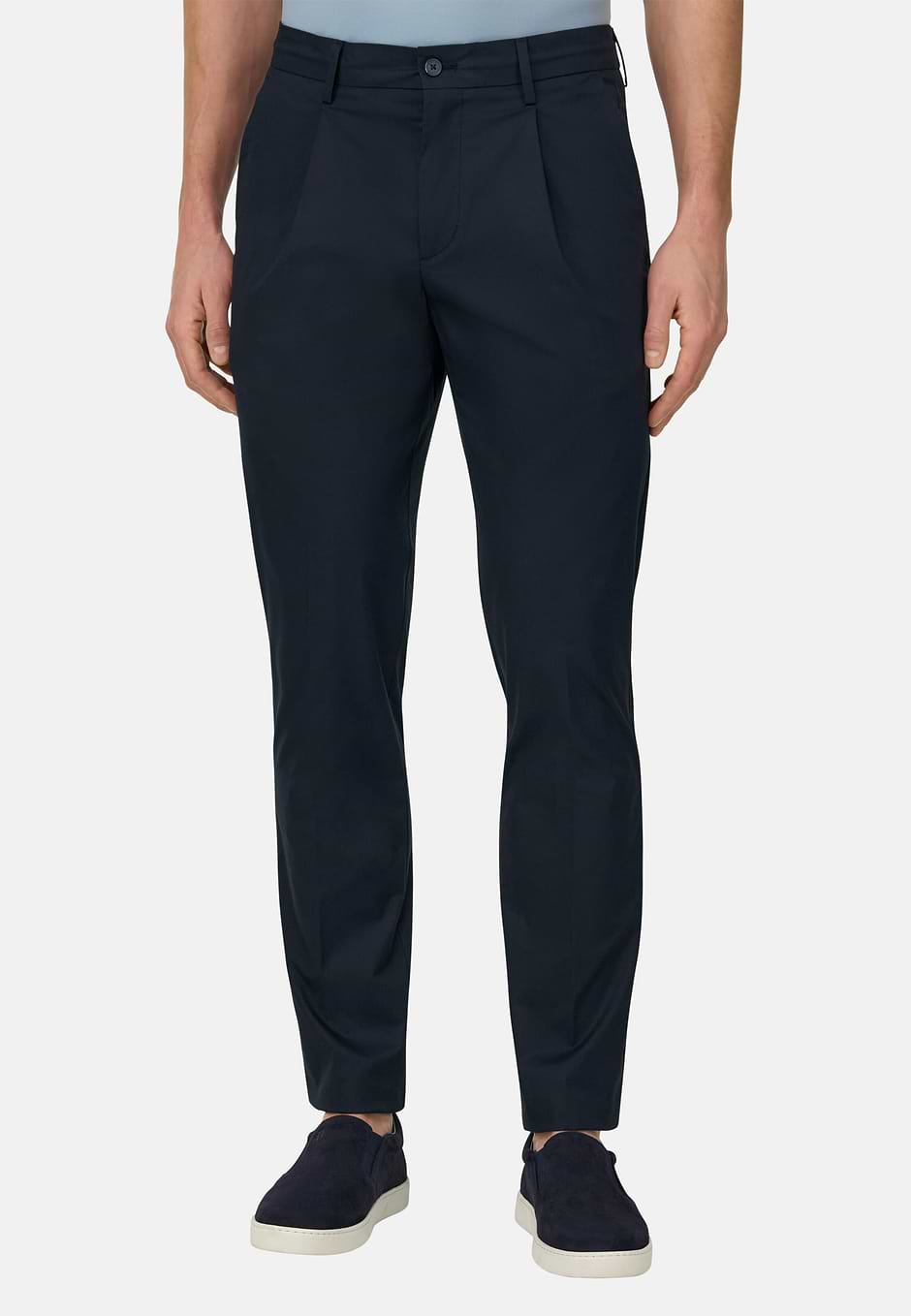 Cotton Pants, Navy blue, hi-res