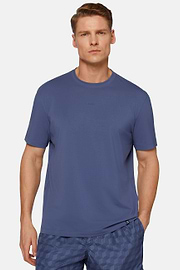 T-shirt En Coton Supima Extensible, Bleu, hi-res